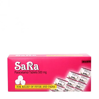 Sara 500mg điều trị giảm đau, hạ sốt hộp 20 vỉ x 10 viên