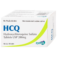 Thuốc HCQ 200mg Zydus Cadila điều trị sốt rét cấp tính, lupus ban đỏ (10 vỉ x 10 viên)