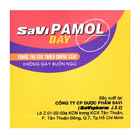 Savi Pamol Day trị đau đầu, hắt hơi, sổ mũi hộp 100 viên