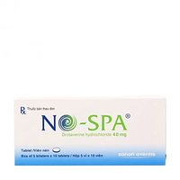 No-spa 40mg điều trị co thắt cơ trơn, sỏi túi mật, sỏi ống mật (5 vỉ x 10 viên)