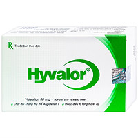 Hyvalor 80mg United, dùng để điều trị tăng huyết áp và suy tim, được đóng gói thành 3 vỉ x 10 viên.