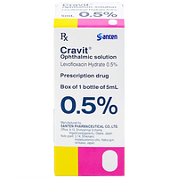 Thuốc nhỏ mắt Cravit 0.5% Santen điều trị viêm bờ mi, viêm túi lệ, lẹo (Lọ 5ml)