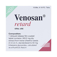Venosan Retard 263.2mg của Dr. Willmar Schwabe, dùng để điều trị viêm tĩnh mạch huyết khối (10 vỉ x 10 viên)