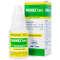 Rhinex 0.05% Uphace thuốc nhỏ mũi hỗ trợ giảm viêm xoang, sung huyết, viêm mũi dị ứng (15ml)