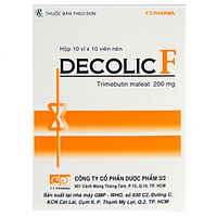 Decolic-F 200mg điều trị đau do rối loạn chức năng của đường tiêu hóa và ống mật hộp 10 vỉ x 10 viên