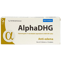 AlphaDHG 4200 điều trị phù nề sau chấn thương, phẫu thuật, bỏng (Hộp 2 vỉ x 10 viên)