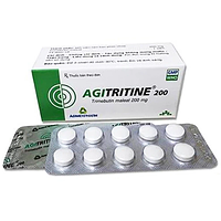 Agitritine 200mg điều trị đau do co thắt dạ dày, hội chứng ruột kích thích (hộp 50 viên)