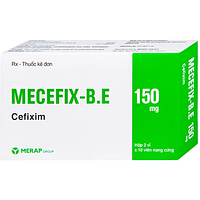 Mecefix-B.E 150mg Merap điều trị nhiễm khuẩn đường tiết niệu, viêm tai giữa (2 vỉ x 10 viên)