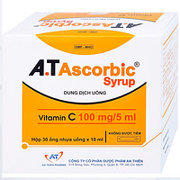 Siro A.T Ascorbic An Thiên cung cấp vitamin C, ngăn ngừa và chữa trị bệnh scorbut (30 ống x 10ml)