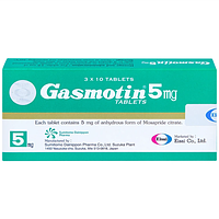 Gasmotin 5mg điều trị triệu chứng dạ dày - ruột liên quan đến viêm dạ dày mạn tính hộp 3 vỉ x 10 viên