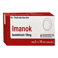 Viên uống Imanok Isotretinoin 10mg CPC1HN dùng cho trường hợp mụn trứng cá nặng (2 vỉ x 15 viên)