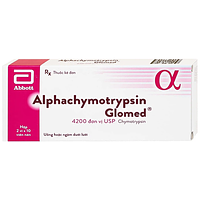 Alphachymotrypsin Glomed Abbott điều trị phù nề sau chấn thương, phẫu thuật, bỏng (Hộp 2 vỉ x 10 viên)