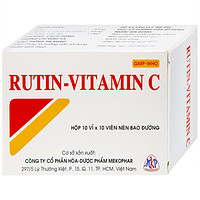 Rutin-Vitamin C Mekophar dạng thuốc được sử dụng để hỗ trợ điều trị các hội chứng chảy máu và xơ cứng (10 vỉ x 10 viên)