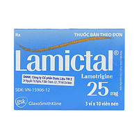 Lamictal 25mg GSK dạng viên nén dùng để điều trị động kinh và ngăn ngừa bệnh rối loạn lưỡng cực (3 vỉ x 10 viên)