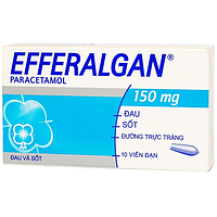 Efferalgan Suppo 150mg điều trị giảm đau, hạ sốt cho trẻ em cân nặng từ 10 – 15 kg hộp 1 vỉ x 10 viên đặt
