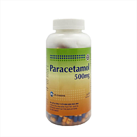Paracetamol 500mg Giảm đau, hạ sốt, cảm cúm (chai 500 viên)