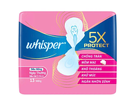 Băng vệ sinh Whisper 5x bảo vệ siêu mỏng 13 miếng