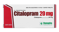 Citalopram 20mg điều trị bệnh trầm cảm, rối loạn hoảng sợ hộp 3 vỉ x 10 viên