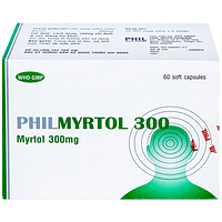 Philmyrtol 300mg Phil Inter Pharma loãng đờm, giảm viêm phế quản hộp 6 vỉ x 10 viên