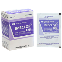 Thuốc cốm Imeclor 125 Imexpharm dùng để chữa trị nhiễm khuẩn ở đường hô hấp và đường tiết niệu (12 gói)