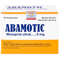 Abamotic điều trị triệu chứng trào ngược như ợ nóng, nôn, buồn nôn hộp 30 gói x 0.5g