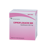 Ciprofloxacin 500mg điều trị và dự phòng nhiễm khuẩn hộp 10 vỉ x 10 viên