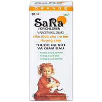 Sara trẻ em điều trị hạ sốt và giảm đau (chai 60ml) dạng siro