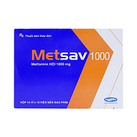 Viên nén Savi Metsav 1000 dùng cho điều trị đái tháo đường típ 2 (10 vỉ x 10 viên)