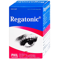 Viên uống Regatonic Phil giúp hỗ trợ điều trị các bệnh về cận thị, quáng gà, mỏi mắt, và giảm thị lực (6 vỉ x 10 viên)