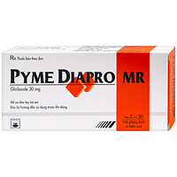 Pyme Diapro MR 30mg của Pymepharco dùng cho người bệnh đái tháo đường típ 2 (2 vỉ x 30 viên)