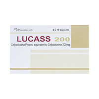 Lucass 200 Maxim, một loại thuốc gồm 2 vỉ x 10 viên, được sử dụng để điều trị viêm phổi, viêm phế quản và viêm họng.