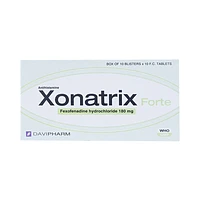 Xonatrix Forte 180mg từ DaviPharm dùng để điều trị các triệu chứng của viêm mũi dị ứng theo mùa (10 vỉ x 10 viên)