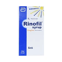 Syrup Rinofil 2.5mg/5ml Abbott hỗ trợ giảm các triệu chứng viêm mũi dị ứng (15ml)