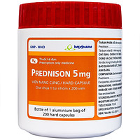 Sản phẩm Prednison 5mg Imexpharm, 200 viên, dùng để điều trị viêm khớp dạng thấp.