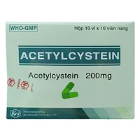 Acetylcystein 200mg Khapharco dạng thuốc được dùng để làm loãng đờm trong các trường hợp viêm phế quản và bệnh nhầy nhớt (10 vỉ x 10 viên).